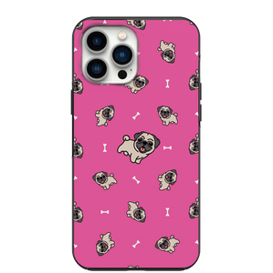 Cute Pug with bones chose you background color DESIGN Phone Case for iPhone 7 8 X XS XR SE 11 12 13 14 Pro Max Mini Note 10 20 s10 s10s s20 s21 20 Plus Ultra