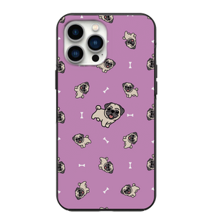 Cute Pug with bones chose you background color DESIGN Phone Case for iPhone 7 8 X XS XR SE 11 12 13 14 Pro Max Mini Note 10 20 s10 s10s s20 s21 20 Plus Ultra