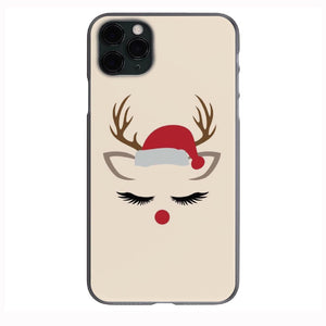 Cute Reindeer Eyelashes tan print Phone Case for iPhone 7 8 X XS XR SE 11 12 13 14 Pro Max Mini Note 10 20 s10 s10s s20 s21 20 Plus Ultra