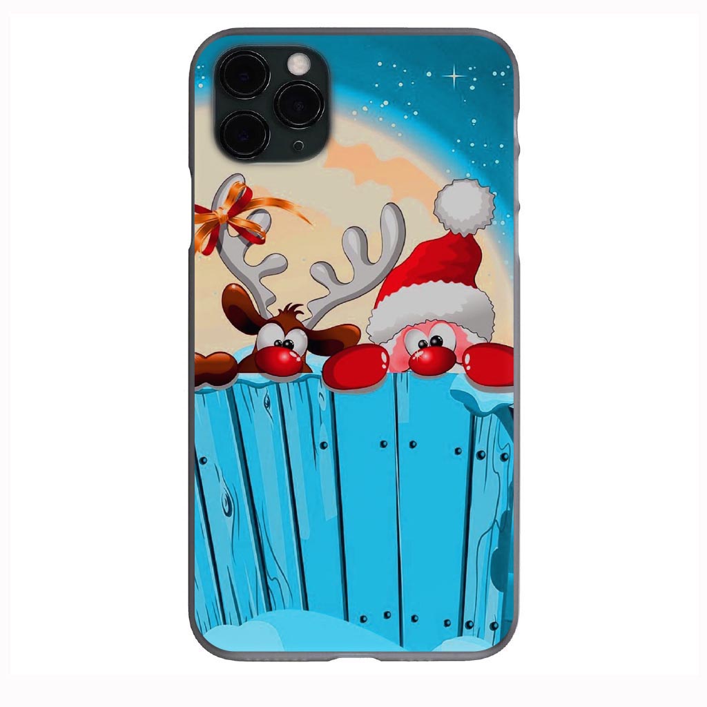 Cute Santa and Rudolph the Reindeer print Phone Case for iPhone 7 8 X XS XR SE 11 12 13 14 Pro Max Mini Note 10 20 s10 s10s s20 s21 20 Plus Ultra