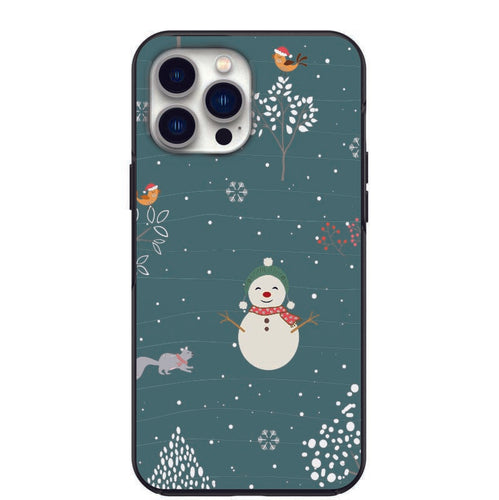 Cute Snowman and Squirrel Design Phone Case for iPhone 7 8 X XS XR SE 11 12 13 14 Pro Max Mini Note 10 20 s10 s10s s20 s21 20 Plus Ultra