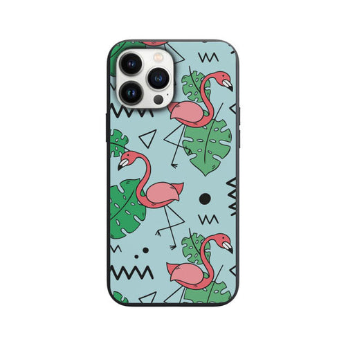 Flamingos pattern with plants in hand drawn style Phone Case for iPhone 7 8 X XS XR SE 11 12 13 14 Pro Max Mini Note 10 20 s10 s10s s20 s21 20 Plus Ultra