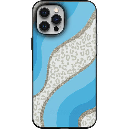 Gray Cheetah with blue Swirls print Phone Case for iPhone 7 8 X XS XR SE 11 12 13 14 Pro Max Mini Note 10 20 s10 s10s s20 s21 20 Plus Ultra