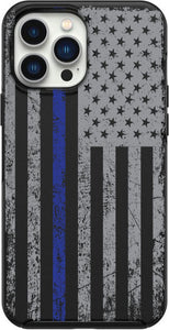 Grunge Gray Flag Blue Stripe for Iphone & Samsung Phone Shockproof Case Cover