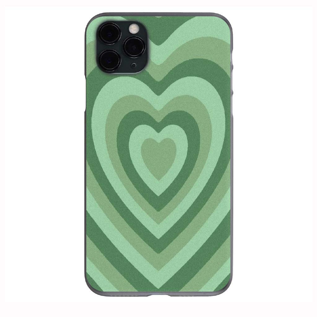 Green Heart Phone Case for iPhone 7 8 X XS XR SE 11 12 13 14 Pro Max Mini Note 10 20 s10 s10s s20 s21 20 Plus Ultra