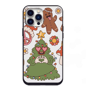 Groovy Hippie Christmas Design Phone Case for iPhone 7 8 X XS XR SE 11 12 13 14 Pro Max Mini Note 10 20 s10 s10s s20 s21 20 Plus Ultra