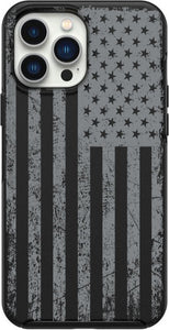 Grunge Gray USA Flag for Iphone Samsung Phones Shockproof Case Cover