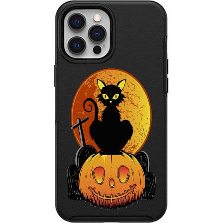 Halloween Black Cat Cemetery  print Phone Case for iPhone 7 8 X XS XR SE 11 12 13 14 Pro Max Mini Note 10 20 s10 s10s s20 s21 20 Plus Ultra