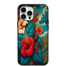 Hawaiian Hibiscus Waves and Palms Design Phone Case for iPhone & Samsung 7 8 X XS XR SE 11 12 13 14 Pro Max Mini Note s10 s10plus s20 s21 20plus