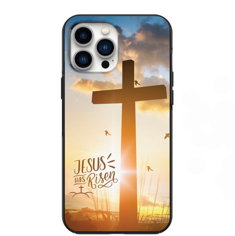 Christian Jesus has Risen Cross Design Phone Case for iPhone 7 8 X XS XR SE 11 12 13 14 Pro Max Mini Note 10 20 s10 s10s s20 s21 20 Plus Ultra