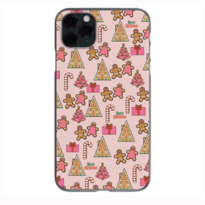 Merry Christmas Gingerbread man candy canes pattern print Phone Case for iPhone 7 8 X XS XR SE 11 12 13 14 Pro Max Mini Note 10 20 s10 s10s s20 s21 20 Plus Ultra