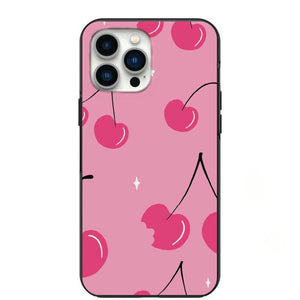 Pink Cherries Phone Case for iPhone 7 8 X XS XR SE 11 12 13 14 Pro Max Mini Note 10 20 s10 s10s s20 s21 20 Plus Ultra