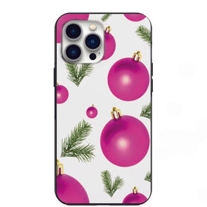 Pink Christmas Ornaments Design Phone Case for iPhone 7 8 X XS XR SE 11 12 13 14 Pro Max Mini Note 10 20 s10 s10s s20 s21 20 Plus Ultra