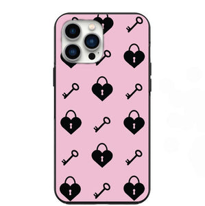 Pink Key To My Heart Phone Case for iPhone 7 8 X XS XR SE 11 12 13 14 Pro Max Mini Note 10 20 s10 s10s s20 s21 20 Plus Ultra