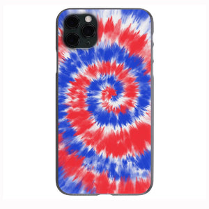 Tethered Tie Dye Red White and Blue Flag Phone Case for iPhone 7 8 X XS XR SE 11 12 13 14 Pro Max Mini Note 10 20 s10 s10s s20 s21 20 Plus Ultra