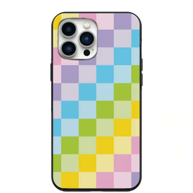 Rainbow Pastel Checkers Phone Case for iPhone 7 8 X XS XR SE 11 12 13 14 Pro Max Mini Note 10 20 s10 s10s s20 s21 20 Plus Ultra