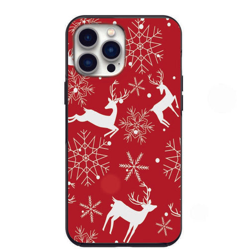 Red Snowflake Reindeers Design Phone Case for iPhone 7 8 X XS XR SE 11 12 13 14 Pro Max Mini Note 10 20 s10 s10s s20 s21 20 Plus Ultra