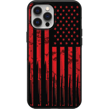 Red Stars and Stripes and Bullets USA FLAG design for Iphone Samsung Phone Shockproof Case Cover