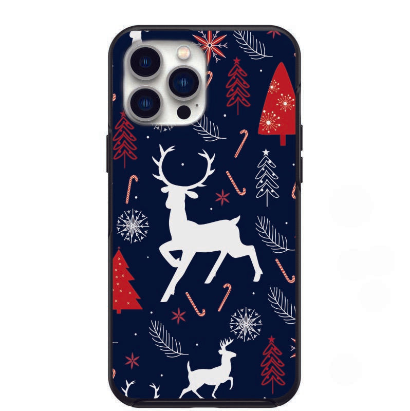 Reindeers , Snowflakes And Christmas Trees Design Phone Case for iPhone 7 8 X XS XR SE 11 12 13 14 Pro Max Mini Note 10 20 s10 s10s s20 s21 20 Plus Ultra