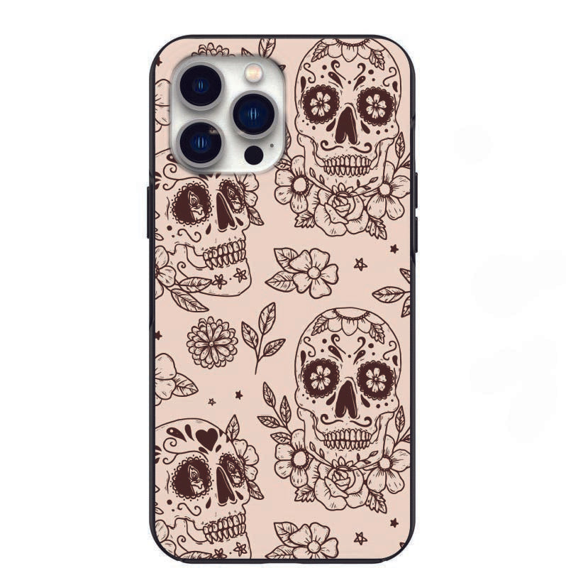 Skulls And Flowers Phone Case for iPhone 7 8 X XS XR SE 11 12 13 14 Pro Max Mini Note 10 20 s10 s10s s20 s21 20 Plus Ultra