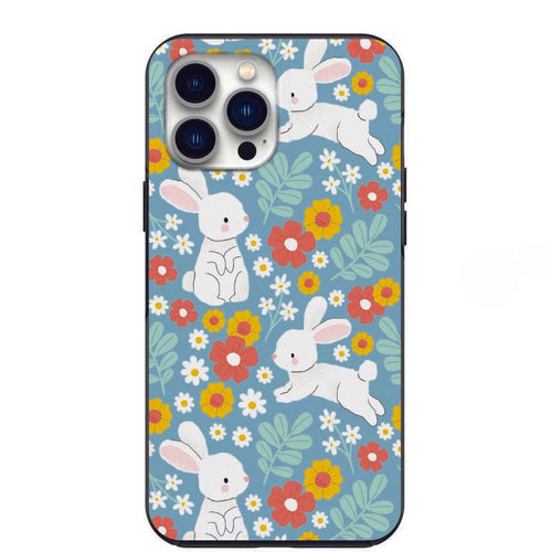 Cute Spring Bunny Phone Case for iPhone 7 8 X XS XR SE 11 12 13 14 Pro Max Mini Note 10 20 s10 s10s s20 s21 20 Plus Ultra