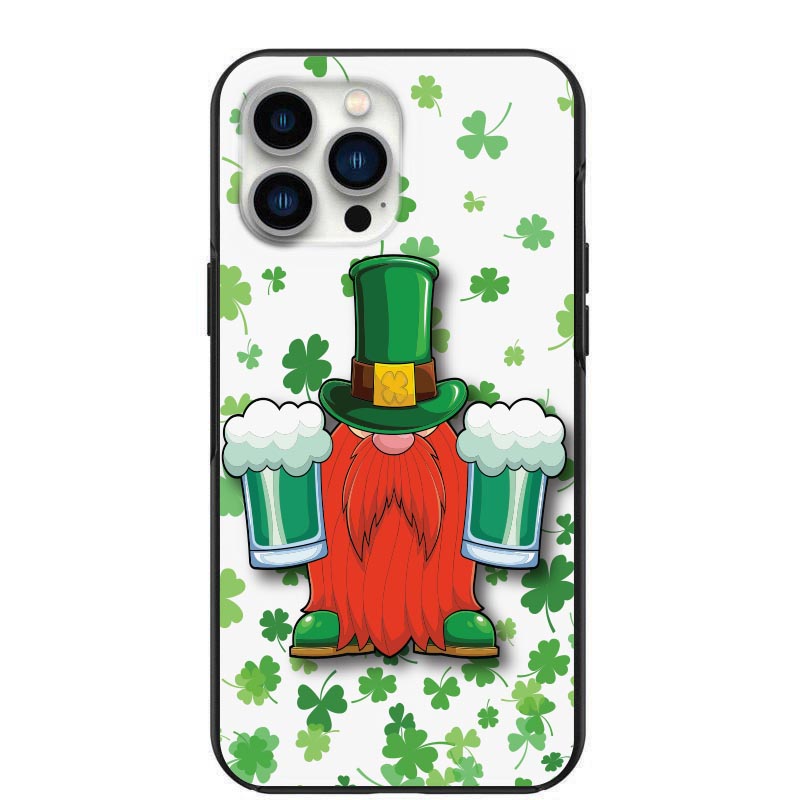 St Patrick's Day Gnome Green beer and Red Beard design phone case for iPhone 7 8 X XS XR SE 11 12 13 14 Pro Max Mini Note 10 20 s10 s10s s20 s21 20 Plus Ultra