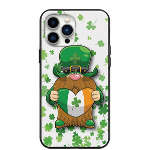 St Patrick's Day Cute Gnome with Irish Flag Heart design phone case for iPhone 7 8 X XS XR SE 11 12 13 14 Pro Max Mini Note 10 20 s10 s10s s20 s21 20 Plus Ultra