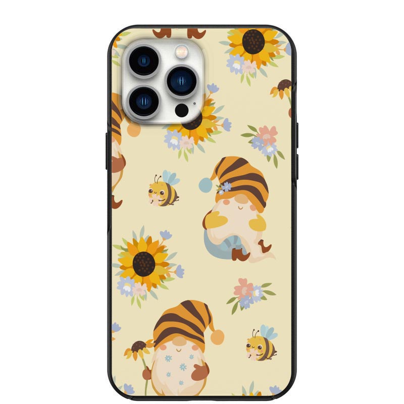 Sunflower Bumble bee Gnomes Design Phone Case for iPhone 7 8 X XS XR SE 11 12 13 14 Pro Max Mini Note 10 20 s10 s10s s20 s21 20 Plus Ultra