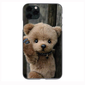 Waiving Cute Teddy Bear design Phone Case for iPhone 7 8 X XS XR SE 11 12 13 14 Pro Max Mini Note 10 20 s10 s10s s20 s21 20 Plus Ultra