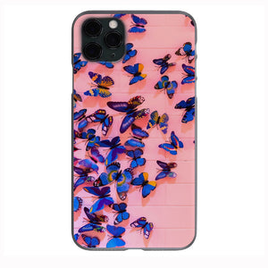 Butterflies on pink wall Phone Case for iPhone 7 8 X XS XR SE 11 12 13 14 Pro Max Mini Note 10 20 s10 s10s s20 s21 20 Plus Ultra