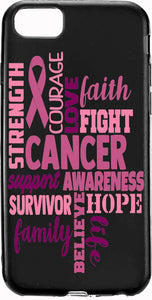Faith Family Fight Cancer Pink Ribbon Heart Cancer Apple Samsung Case Cover