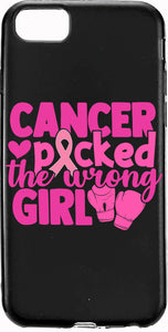 Cancer Picked the Wrong Girl Breast Cancer Pink Ribbon Apple Samsung Case Cover