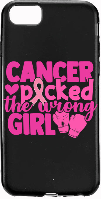 Cancer Picked the Wrong Girl Breast Cancer Pink Ribbon Apple Samsung Case Cover