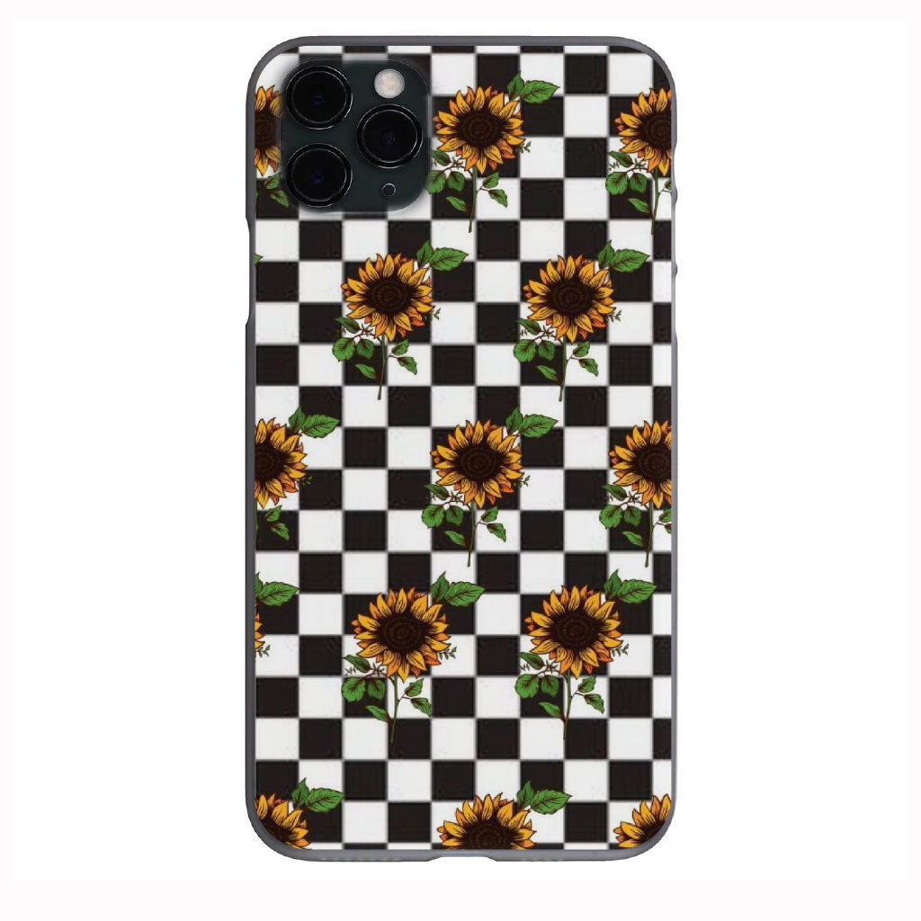 Checker Sunflower pattern Phone Case for iPhone X XS XR SE 11