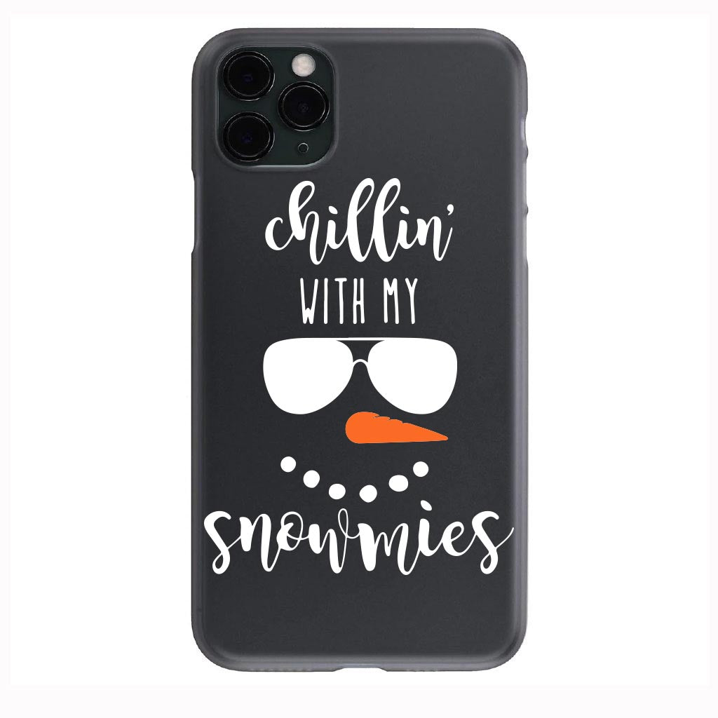 Chillin with my Snowmies Christmas print Phone Case for iPhone 7 8 X XS XR SE 11 12 13 14 Pro Max Mini Note 10 20 s10 s10s s20 s21 20 Plus Ultra
