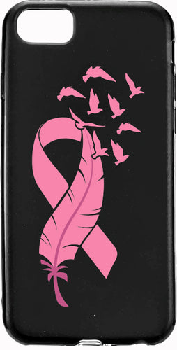 Feather Pink Ribbon Birds Cancer Apple Samsung Case Cover
