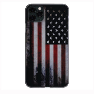 Grunge Dark American Flag ART for iPhone & Samsung Phones Shockproof Case Cover