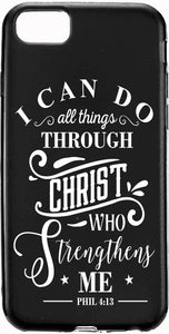 I Can Do all Things Through CHRIST Phone Case for iPhone 7 8 X XS XR SE 11 12 13 14 Pro Max Mini Note 10 20 s10 s10s s20 s21 20 Plus Ultra