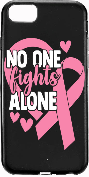 No One Fights Alone Pink Ribbon Cancer Apple Samsung Case Cover