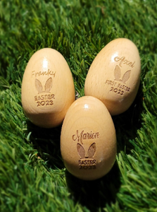 Personalized wooden musical egg /Kids musical instrument /Easter Gift / Chocolate free Easter Gift / Wooden egg shaker / Easter Egg