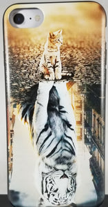 Cat and tiger reflections sunset Phone Case for iPhone 7 8 X XS XR SE 11 12 13 14 Pro Max Mini Note 10 20 s10 s10s s20 s21 20 Plus Ultra